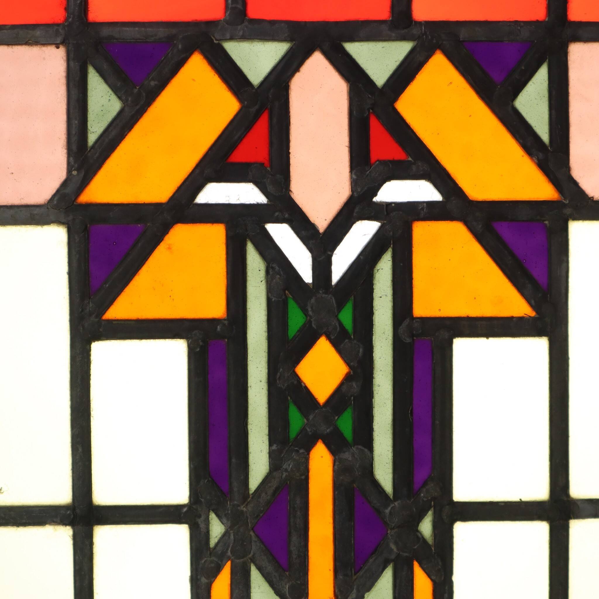 Colorful Amsterdam School Stained Glass Window – Art Deco