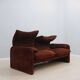 Canapé Maralunga 2 places en cuir suédé Cassina années 1970