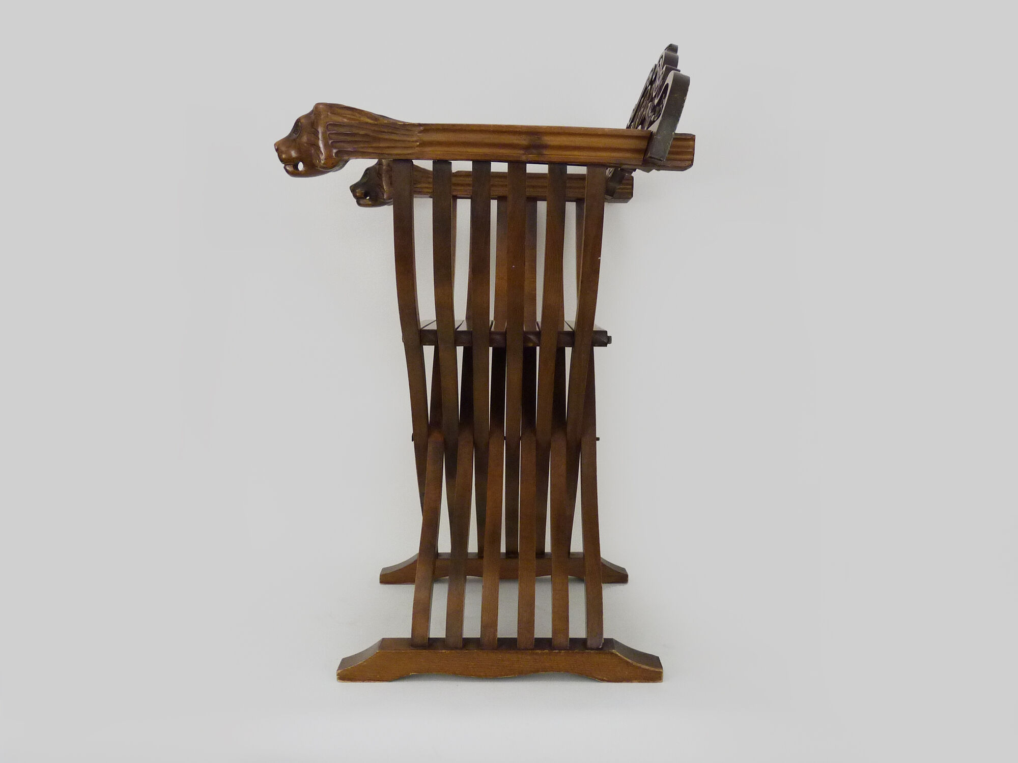 Chaise Savonarola vintage en noyer, Italie, 1970s