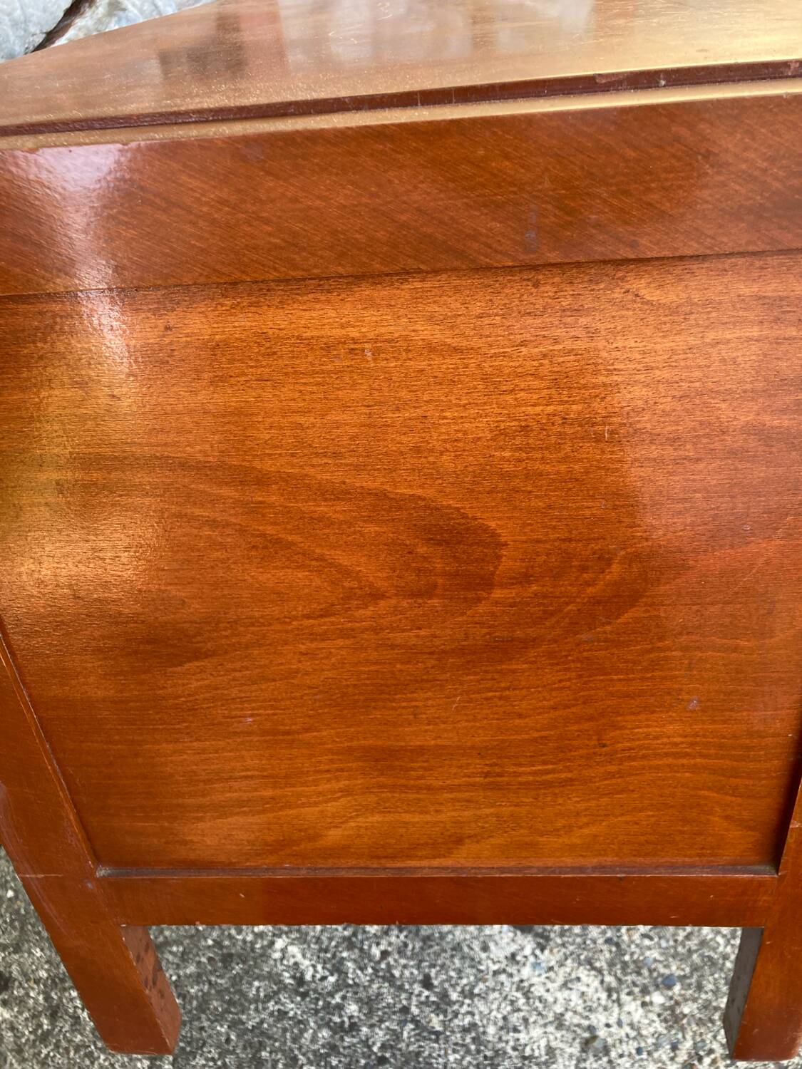 Vintage wood and rattan chest bench