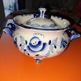 Vintage Gzhel porcelain sugar bowl