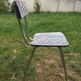 Duo of chairs formica patterns flowers graffiti