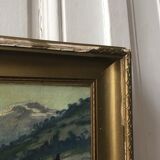 Painting oil mountain landscape