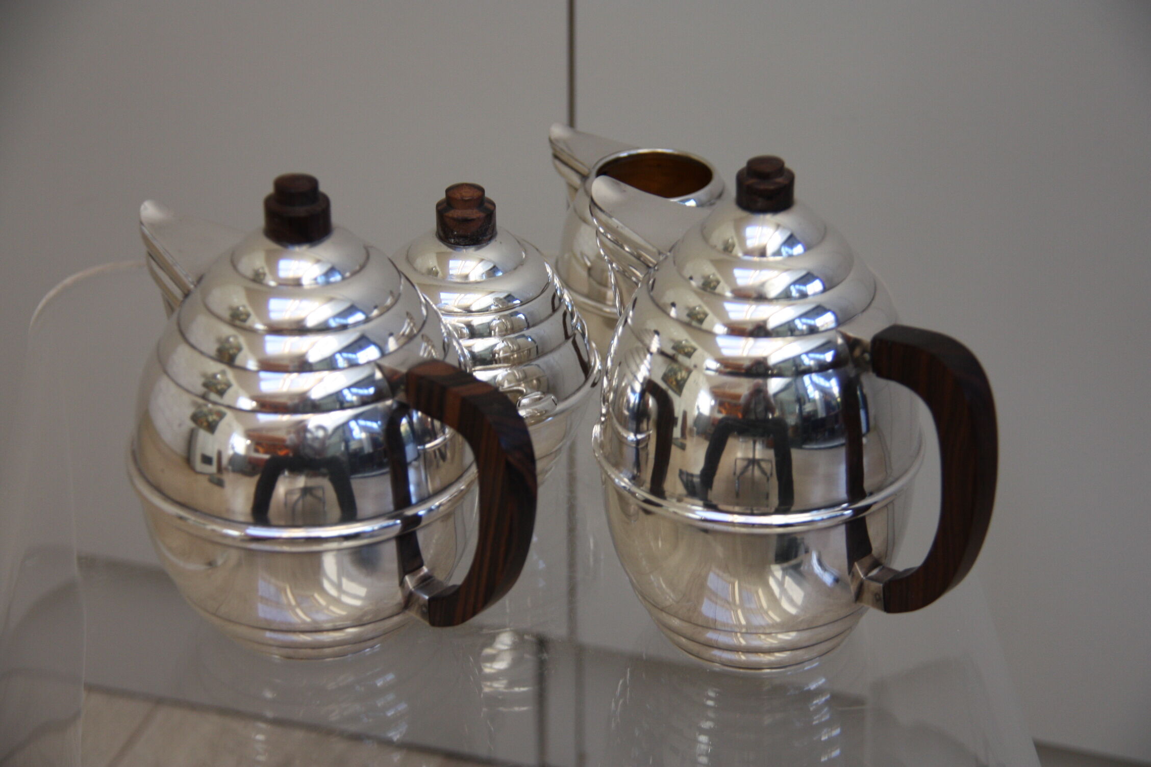 Silver plated coffee and tea set in art deco style - France - 1950's