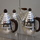 Café et thé plaqués argent écolo dans le style art déco - France - années 1950