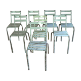 Set of 8 Art Prog metal garden chairs