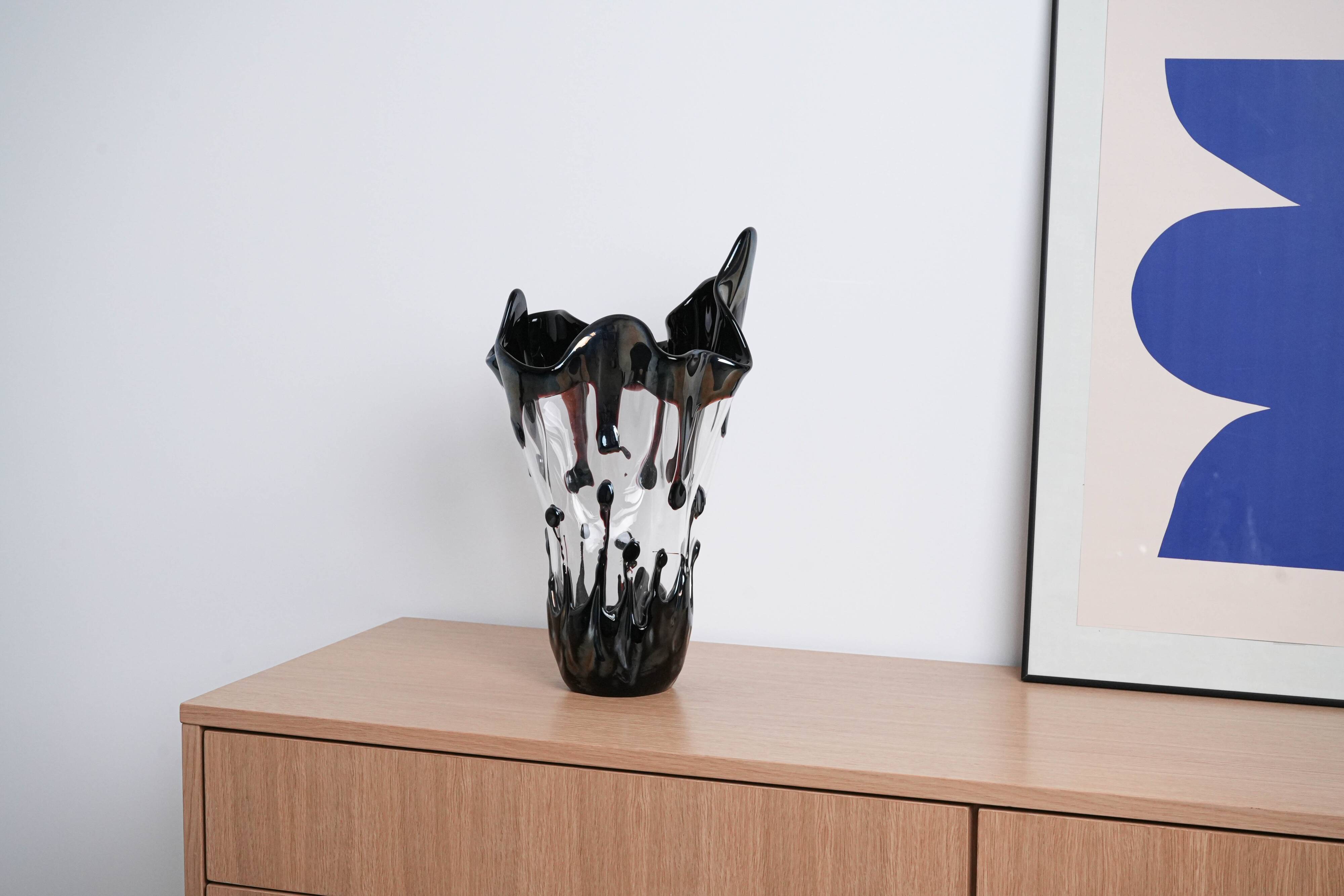 Murano glass vase, Italian design, 1960s, manufactured in Italy