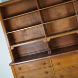 Large Antique Art Deco German Oak Chocolate Shop Cabinet, 1920s