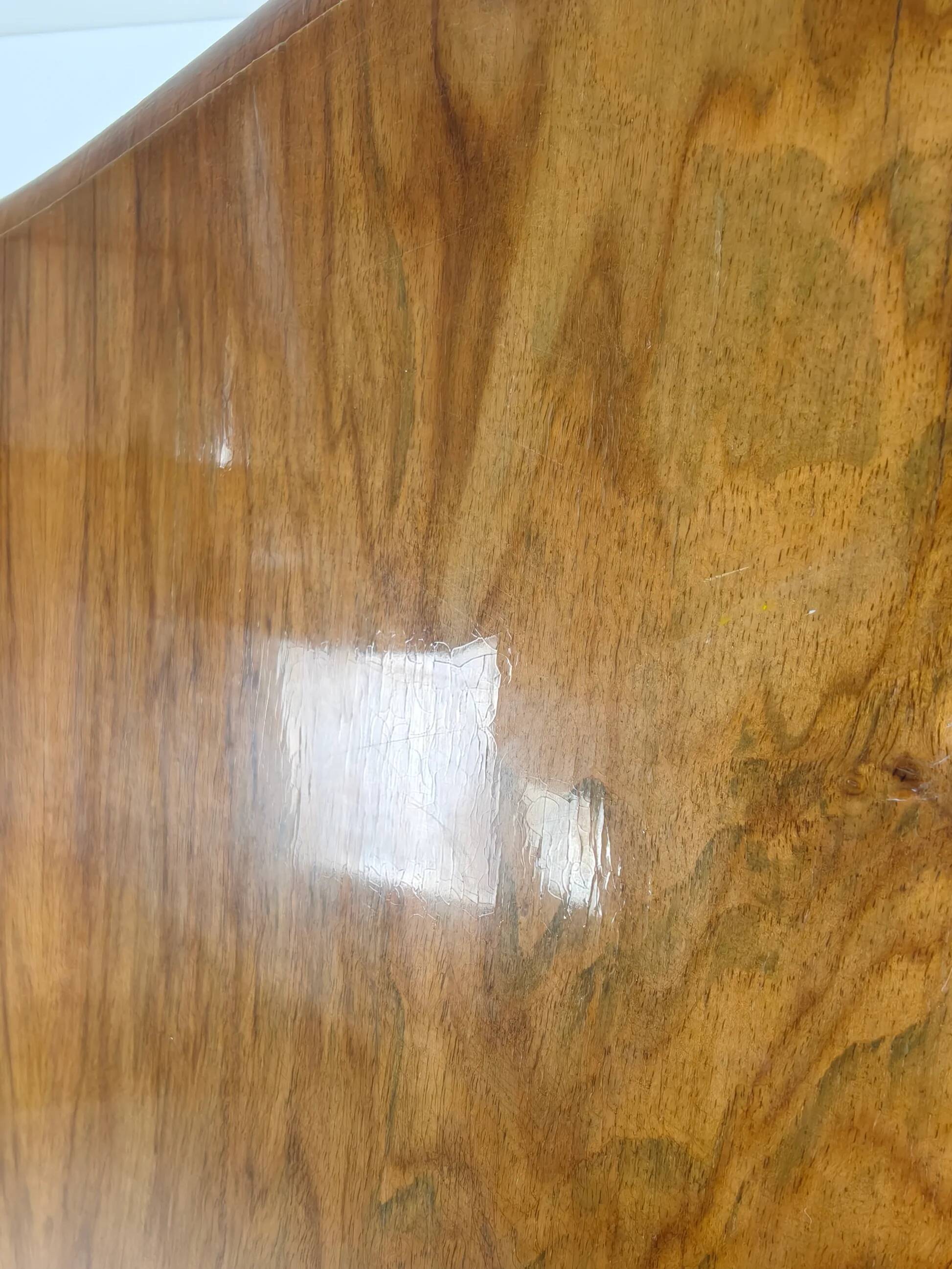 Superb English Art Deco wardrobe in burr walnut – 1930s