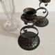 Bougeoirs verre et métal vintage