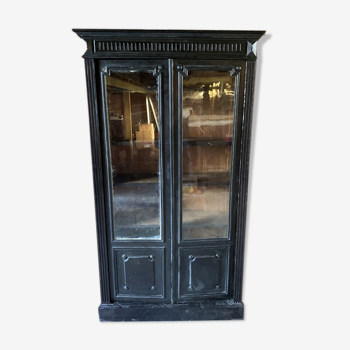 Ancienne vitrine en bois noir