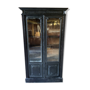 Ancienne vitrine en bois noir