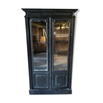 Ancienne vitrine en bois noir