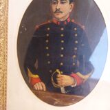Tableau , huile sur toile , portrait d'officier XIX em