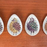Small oyster or Danish sauce plates from the mid-century by Beth Breyen for Royal Copenhagen, set of 4.