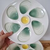 Six vintage Salins oyster plates
