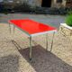 Table "floating" Space age 1970 Red Glass and Dove Tail - 140x80cm