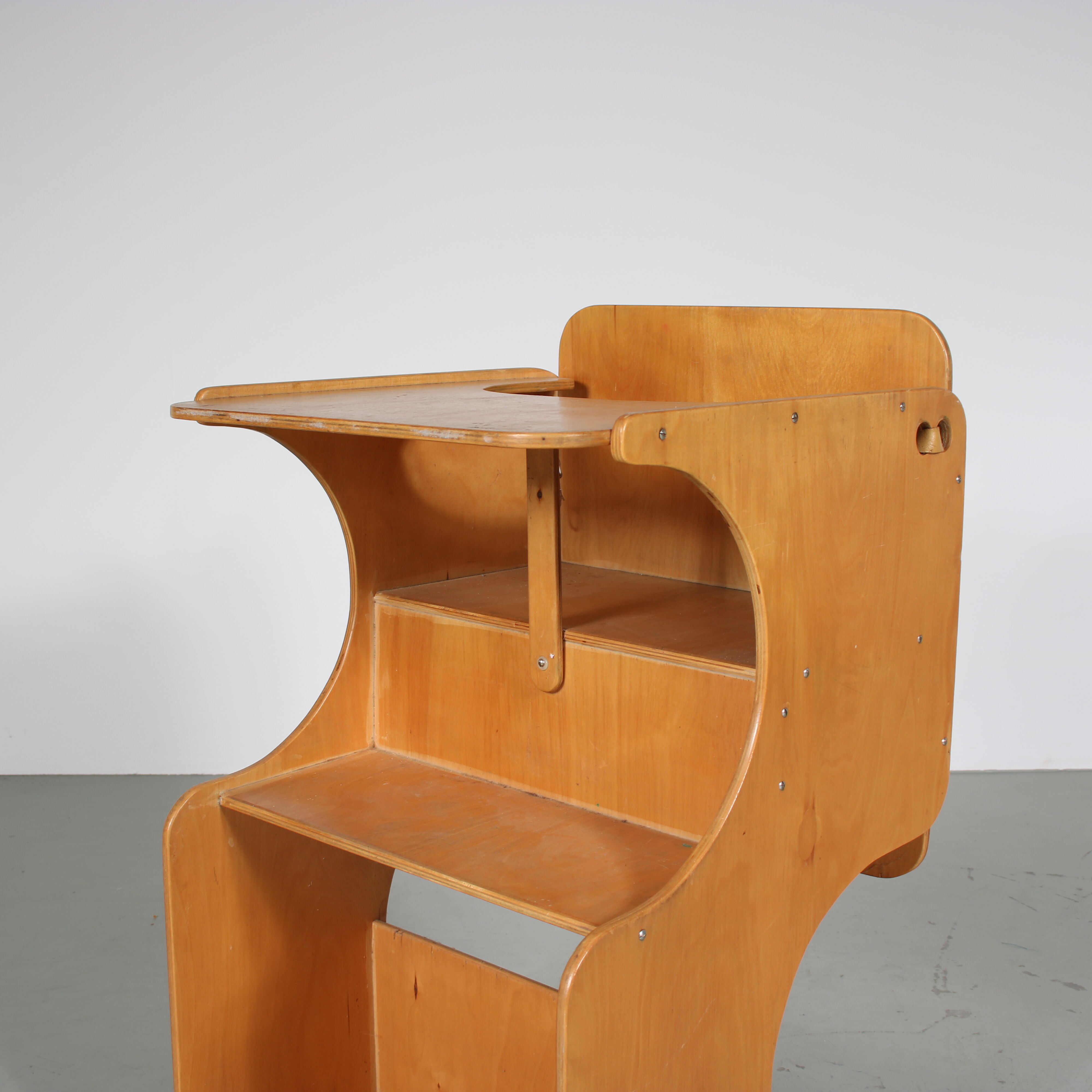 1950s Convertible plywooden children chair / desk from Italy