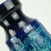 1960s bay keramik FLOOR VASE bodo mans decor 'narvik' blue and turquoise 956-45