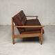 Danish 3 seater teak and leather sofa, 1960