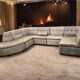 Vintage modular corner sofa in leather, 7 pieces
