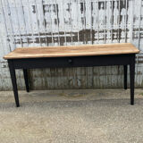 Console natural tray black footing