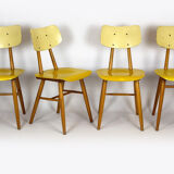 Set of 4 vintage wooden dining chairs from Ton 1960s