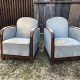 Duo de fauteuils club vintage