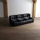 Kashima three seater sofa in black leather by Michel Ducaroy for Ligne Roset, 1970s