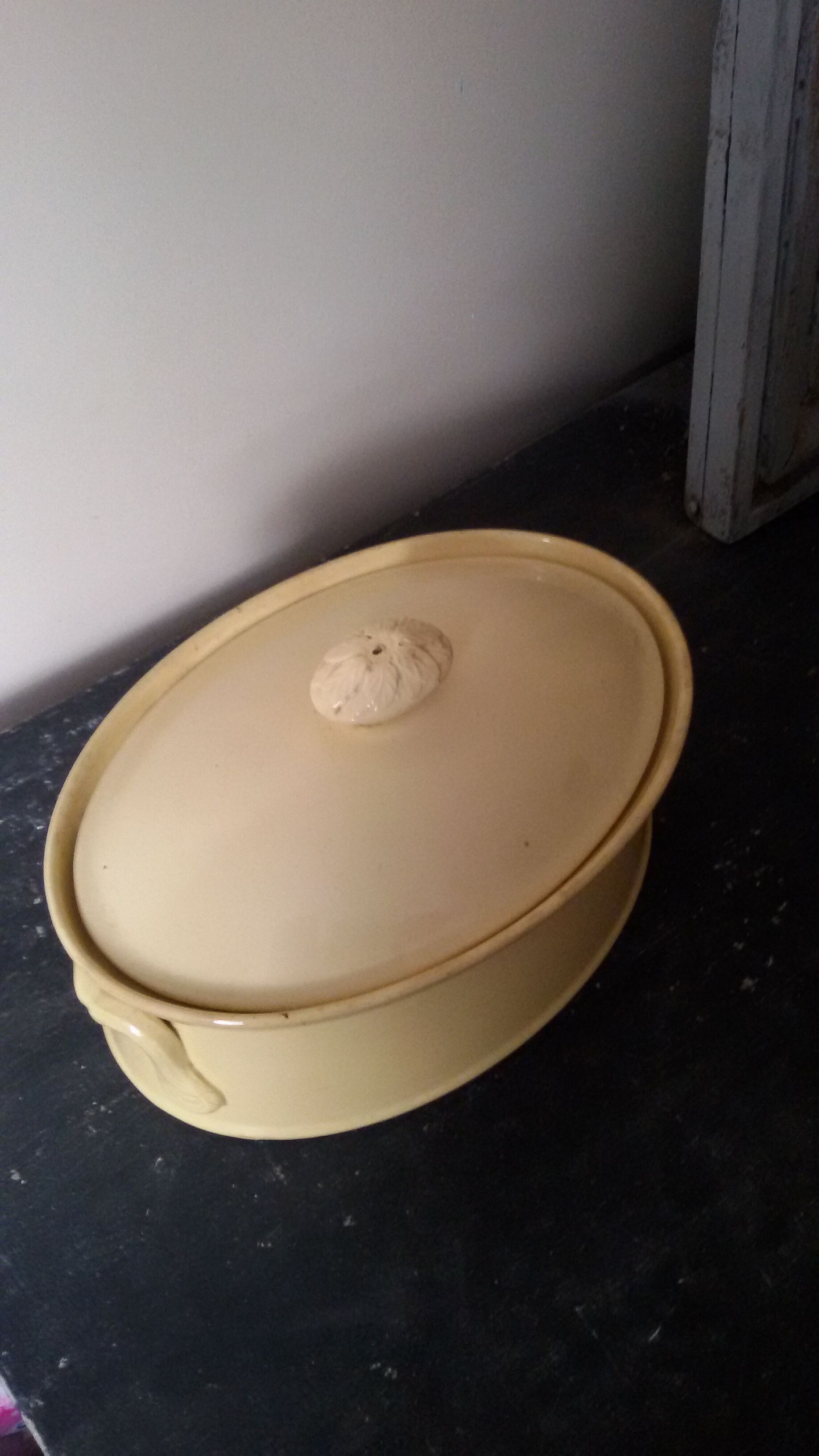 Bowl oval earthenware Sarreguemines XIX