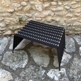 Trundle table or trundle stool made of iron and fishing line - set of 3