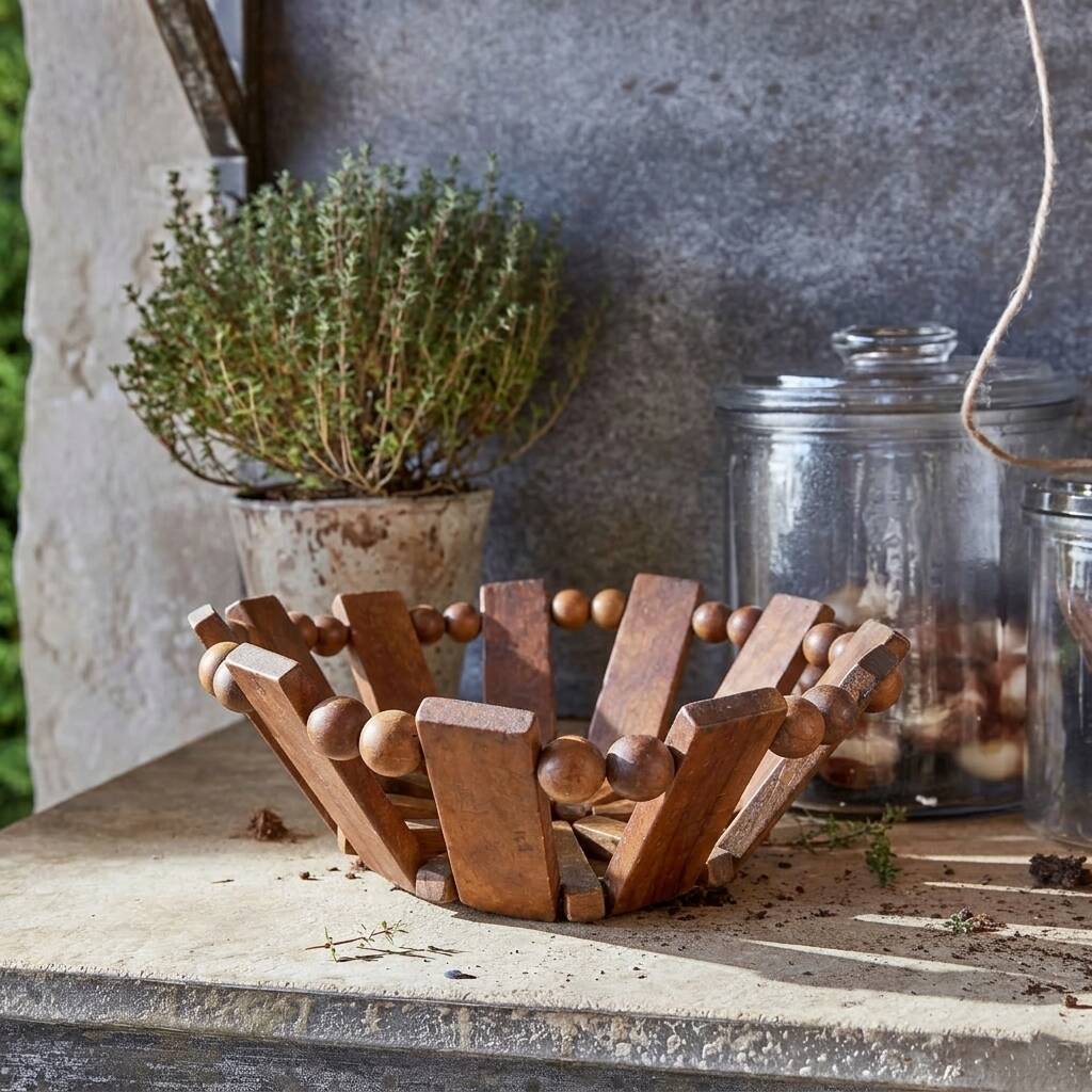Vintage wooden basket