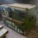 Vintage industrial green wooden travel trunk