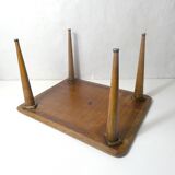wooden side table with compass legs, 1950s/60s design