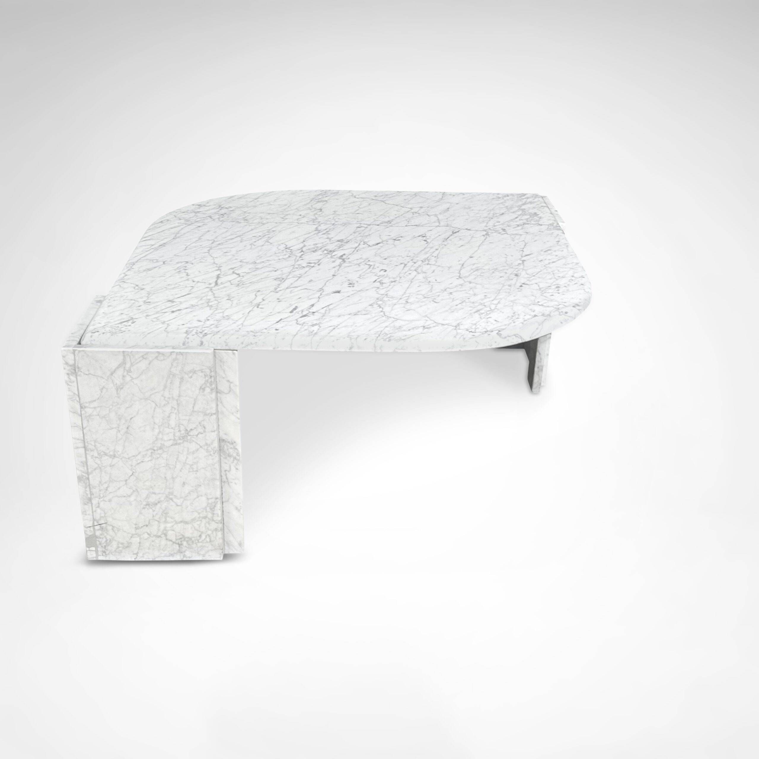 Carrara marble teardrop coffee table Germany 1980s