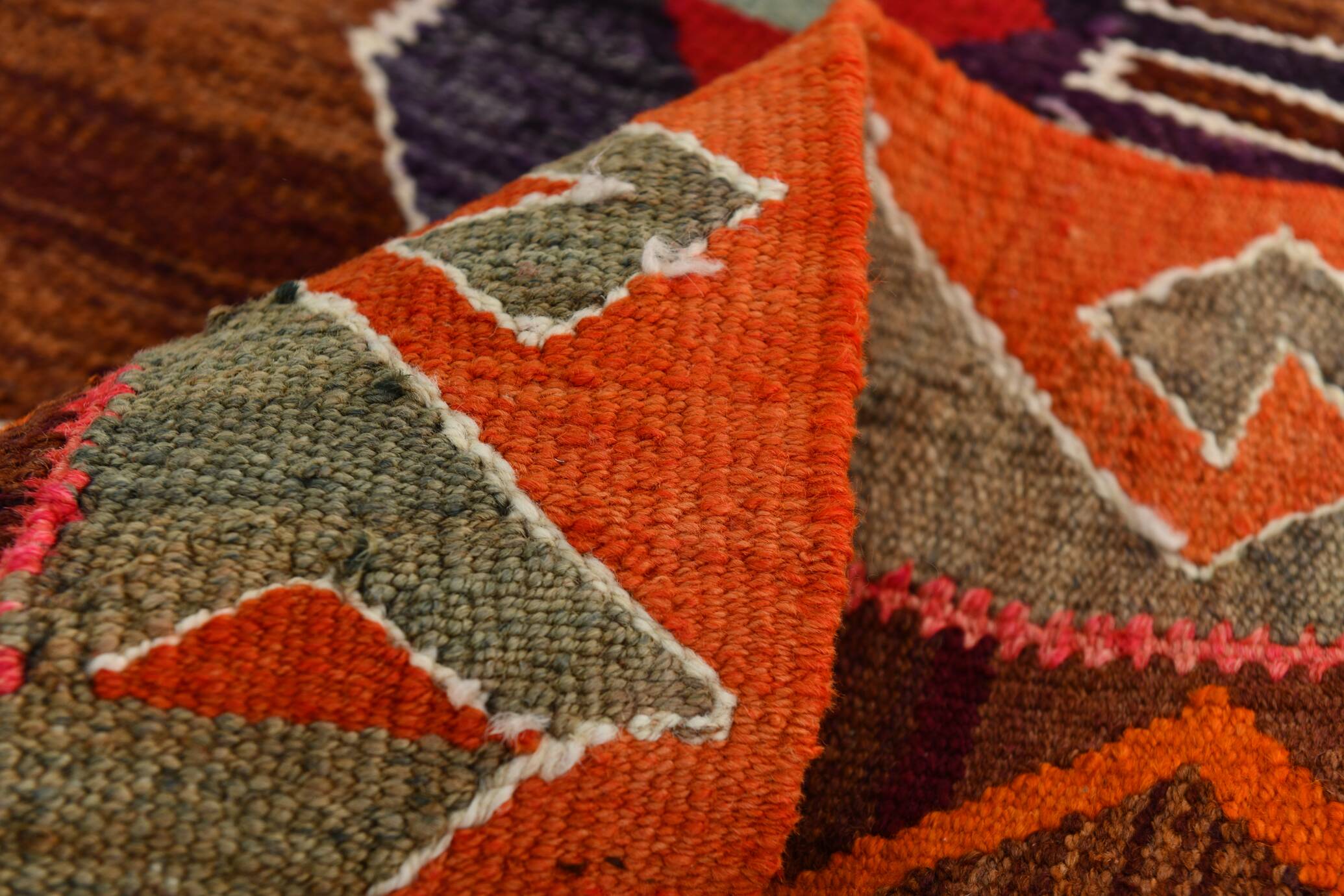 Tapis de couloir Kilim rouge