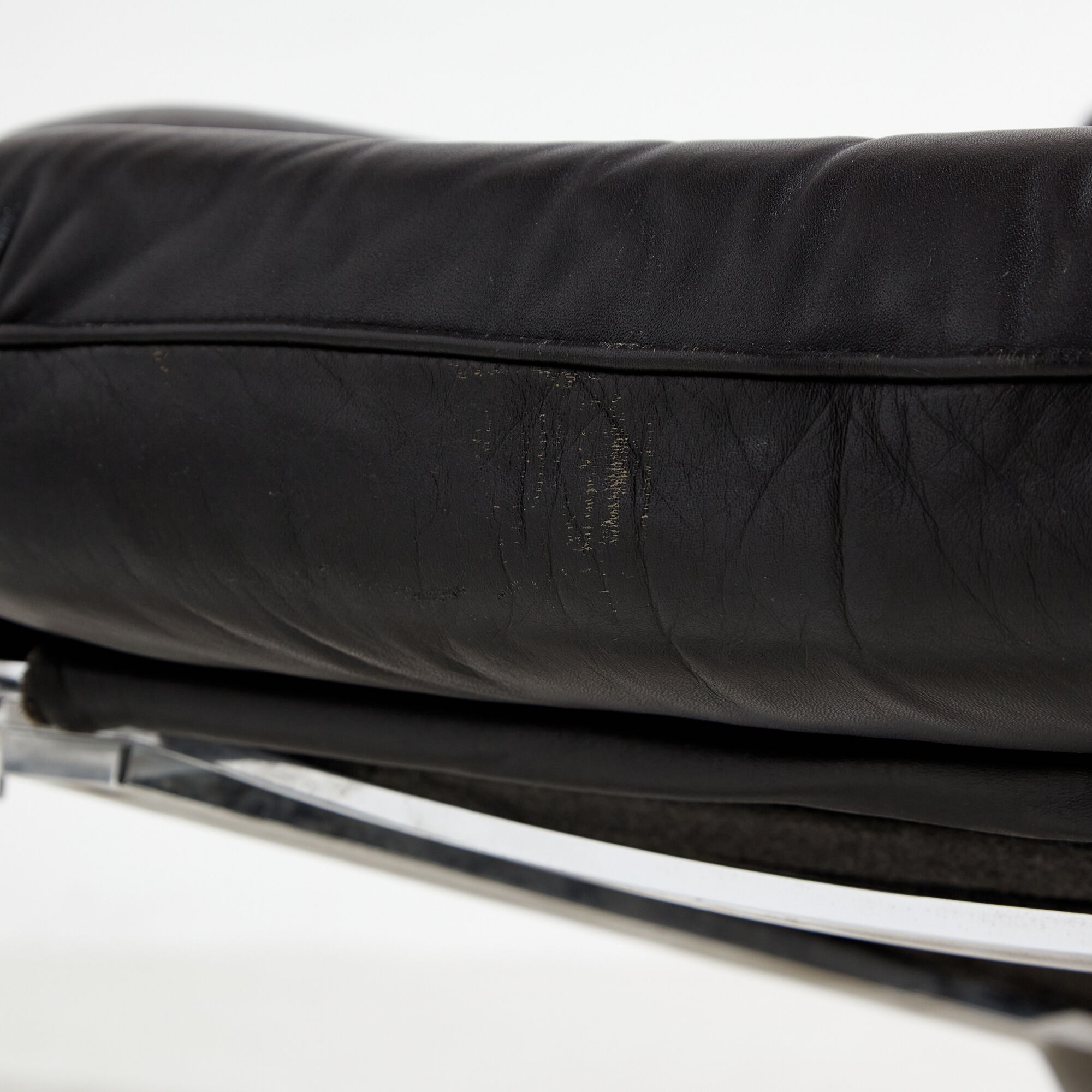 Leather lounge chair with ottoman by reinhold adolf for cor mk9220