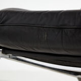 Fauteuil en cuir avec pouf de Reinhold Adolf pour Cor mk9220