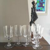 Set 6 cut crystal wine glasses