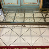 Iron coffee table and glass top