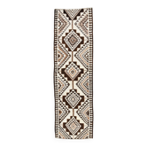 Tapis Kilim vintage marron foncé 3x11, tapis pour couloir bohème, 97x324.
