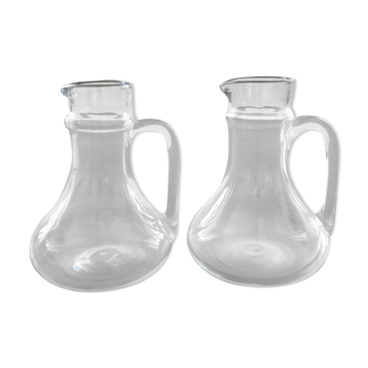 Pair of glass pitchers