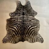 Genuine zebra print skin rug