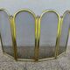 Fireplace screen, spark guard, brass, gilded, 4 panels, 1950.