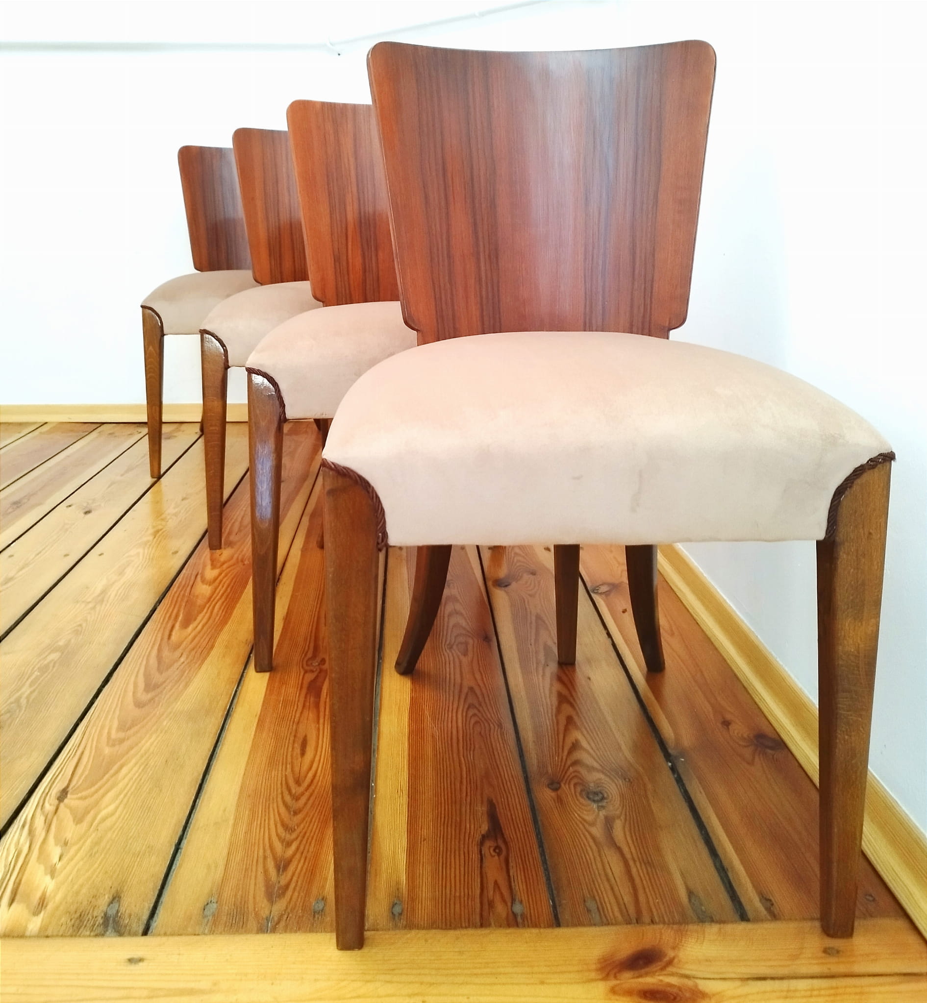 Set of four chairs H-214 proj.J.Halabala, the 50s Czechoslovakia