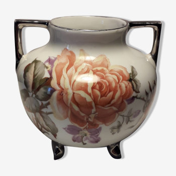 Vase ancien à anses en porcelaine de Limoges