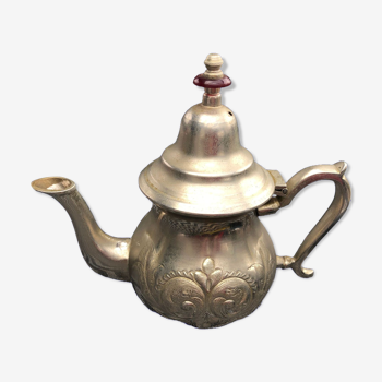 Silver metal teapot