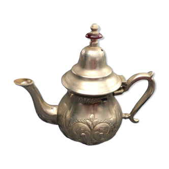 Silver metal teapot