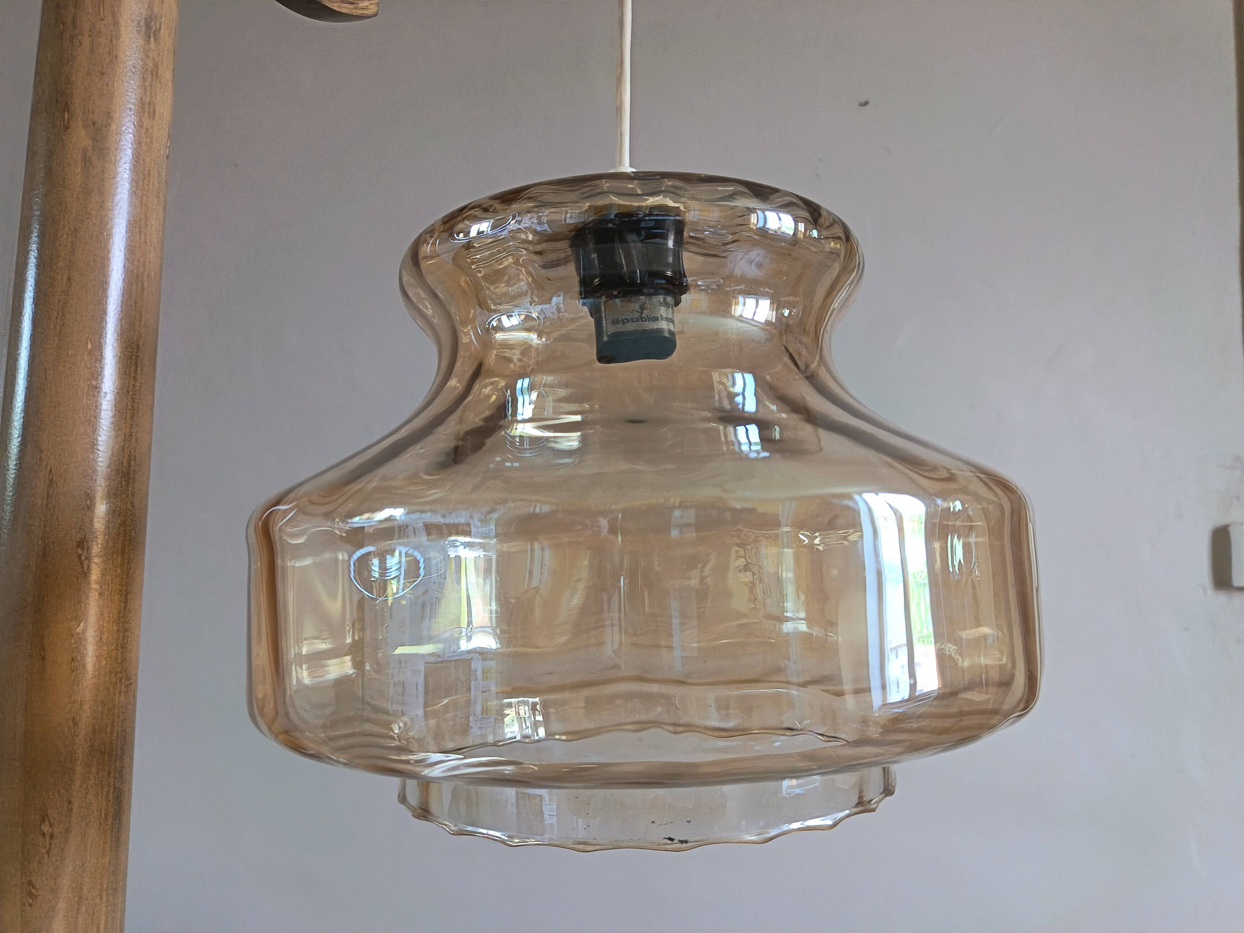 Suspension en verre années 70