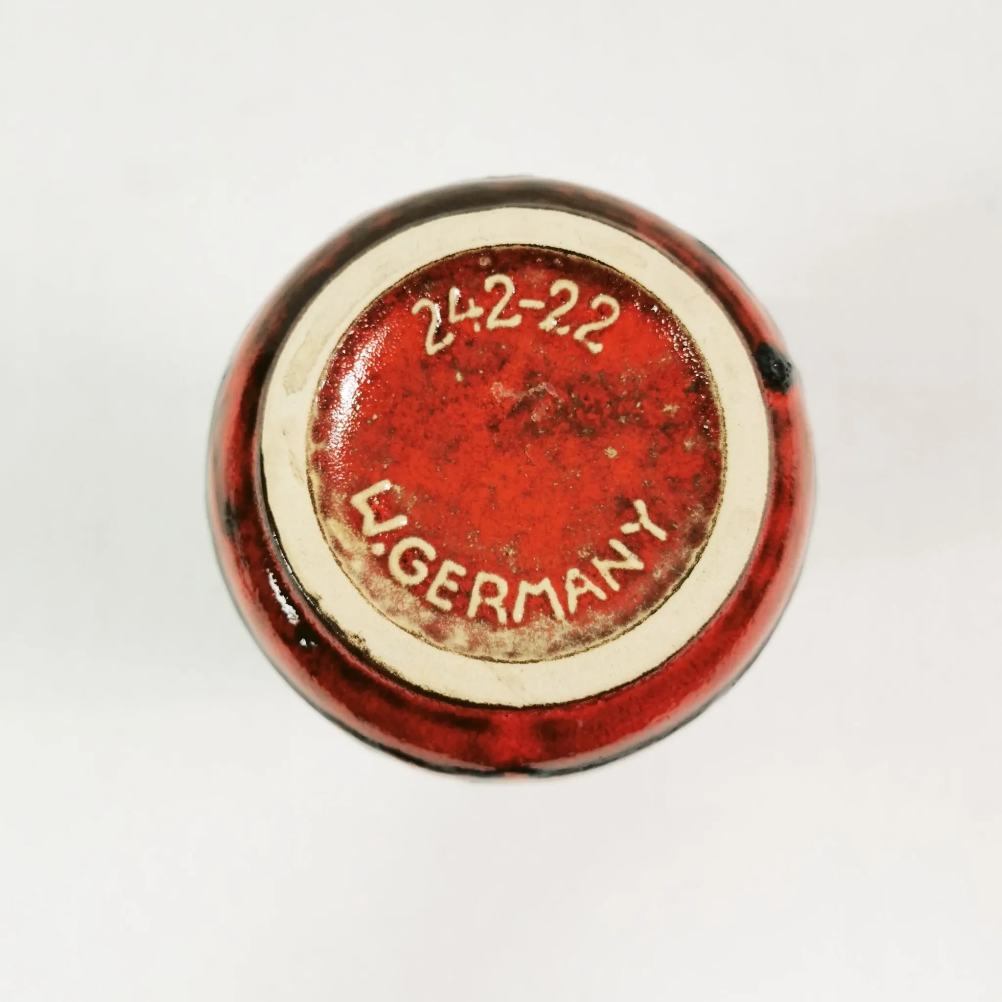 Fat Lava ceramic vase, Scheurich Keramik 242-22 "Spiderweb," 1960s.